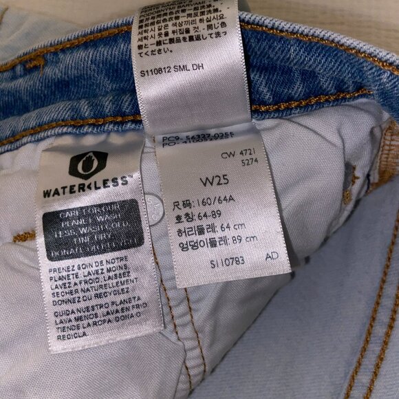 NEVER WORN Levis 501 Jean Shorts Two Tone Split Color- Size 25 - Picture 6 of 6